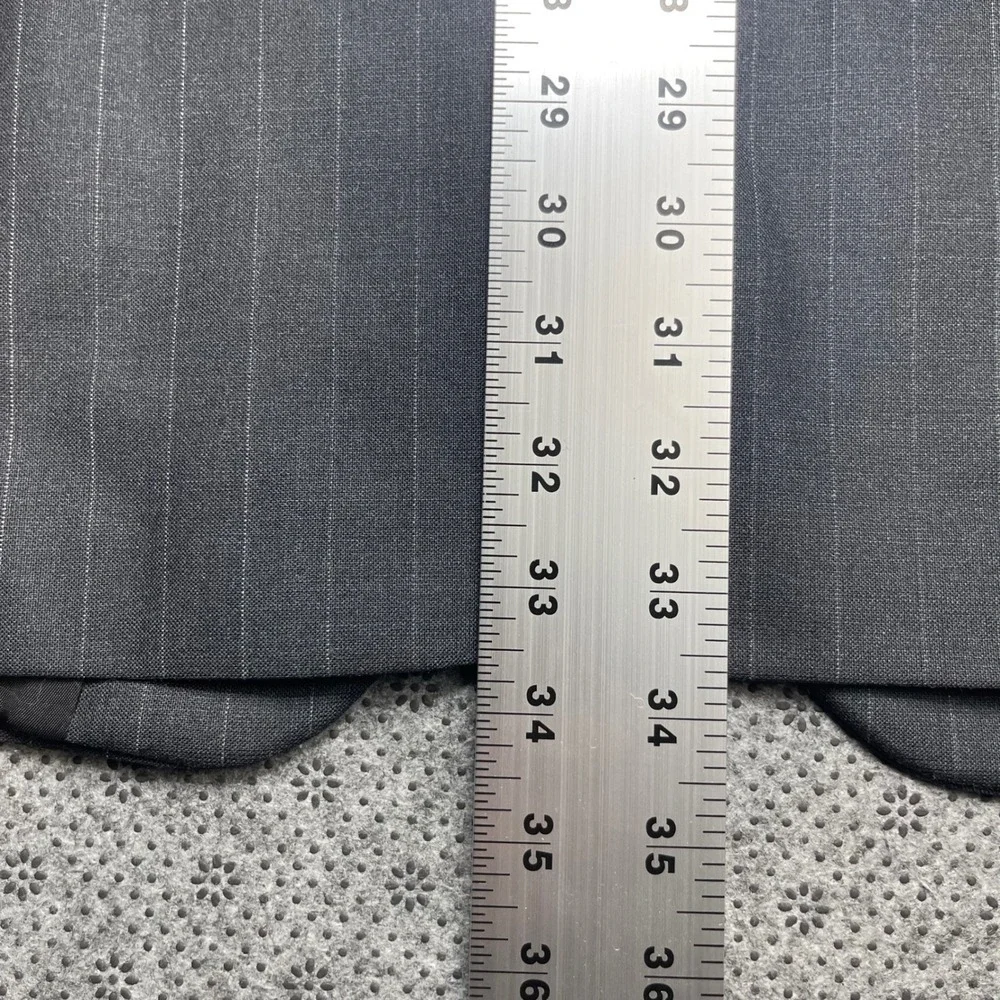 Brooks Brothers 346 Grey Pinstripe Suit 44L Blazer 34x33 Pleated Pants‎ Wool